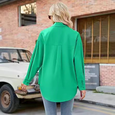 Damen Hemdbluse im lässigen Schnitt mit langen Ärmeln und modernen Details Drune