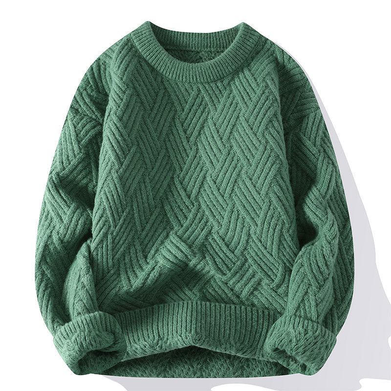 Damen nan grobgestrickter Oversize-Pullover mit Zopfmuster und elastischem Rippbund Drune