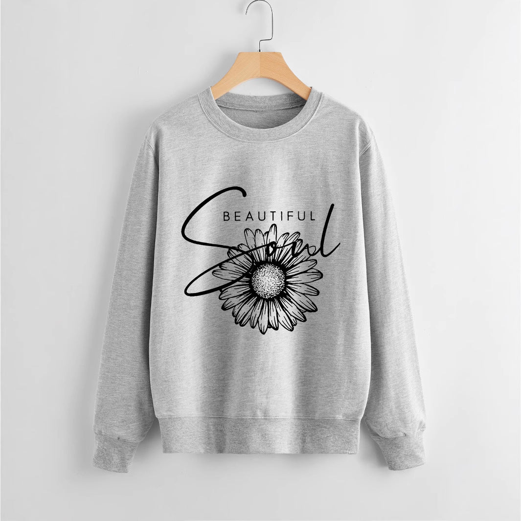 Damen Sweatshirt mit floralem Motiv und inspirierendem Schriftzug Drune