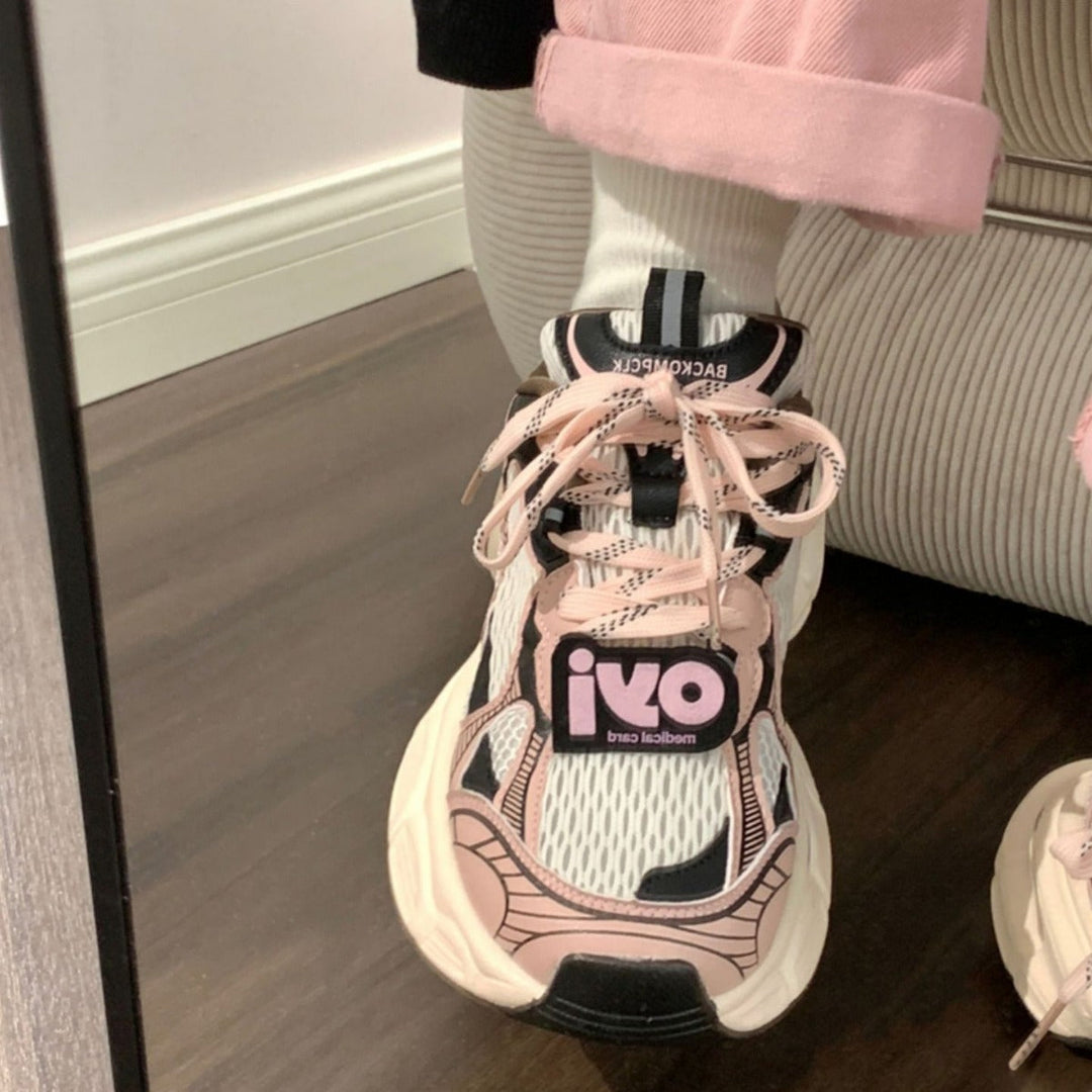 Damen Sportliche Sneakers mit atmungsaktivem Mesh und rutschfester Sohle Drune