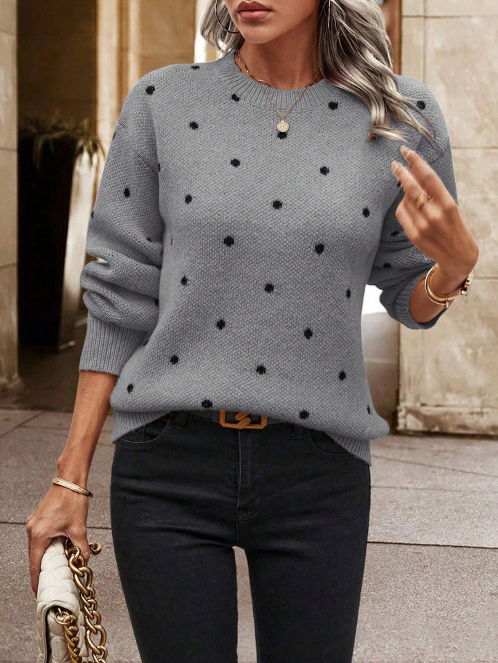 Damen Pullover mit strukturiertem Punktdesign Drune