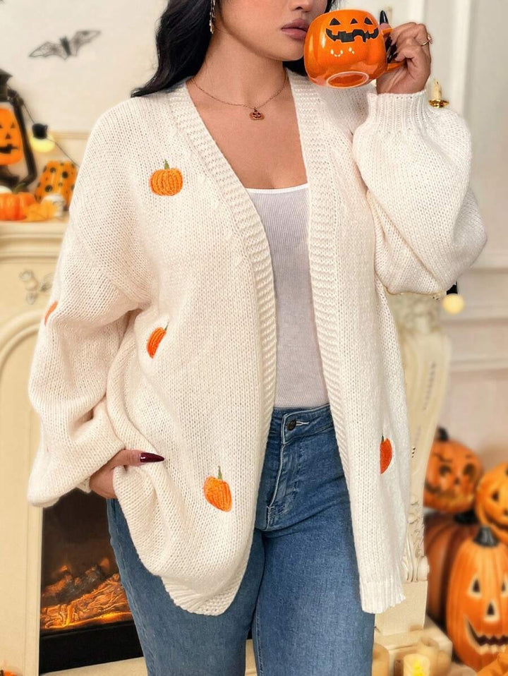 Damen Strickjacke mit herbstlichen Applikationen Drune