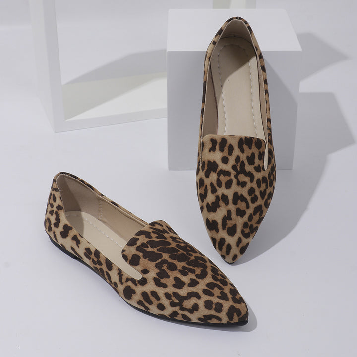 Damen Elegante Mokassin-Schuh mit modernen Leopardenmuster Drune