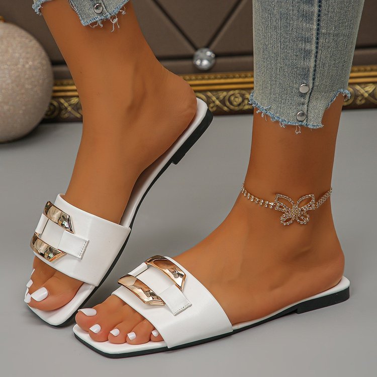 Damen Elegante und bequeme Slides mit dekorativen Metallakzenten Drune