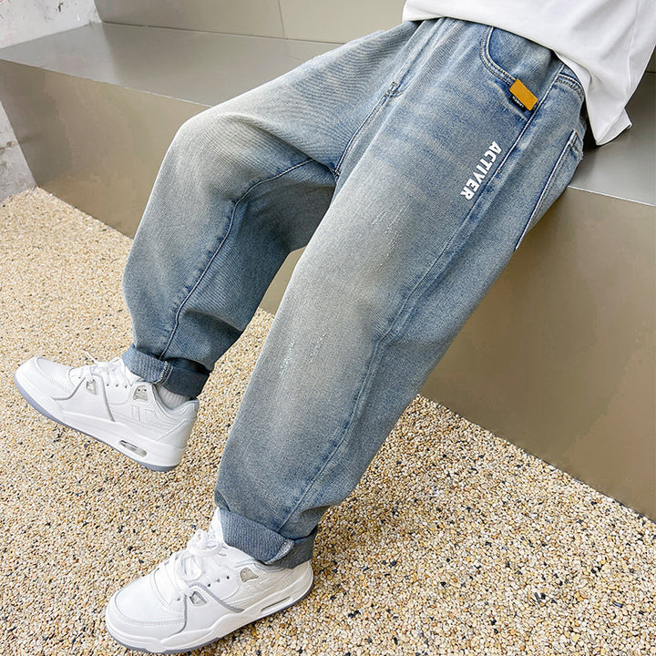 Herren modische Baggy-Jeans mit einzigartigen Taschen Drune