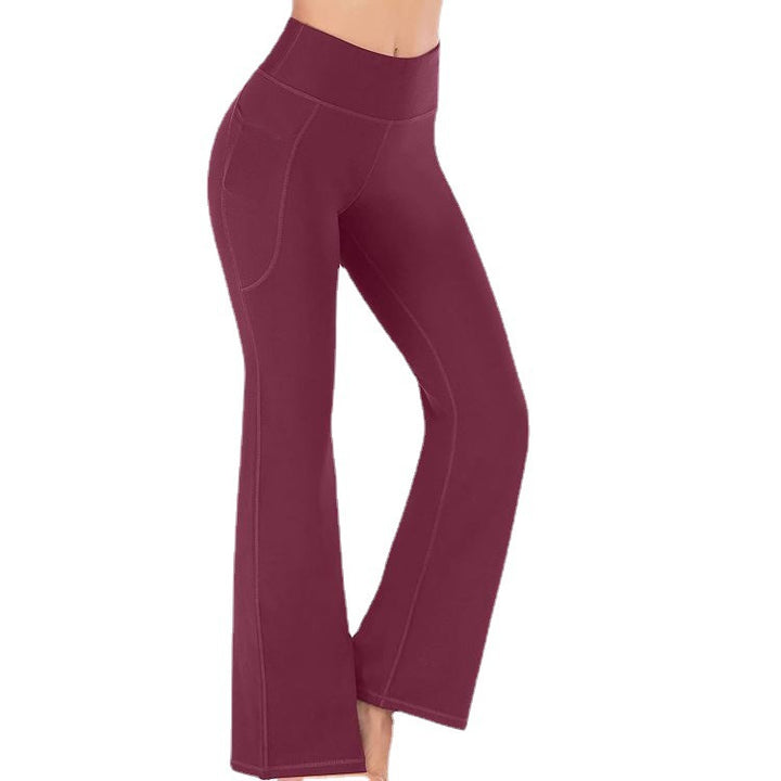 Damen Hochtaillierte Bootcut-Yoga-Hose mit praktischen Taschen Drune