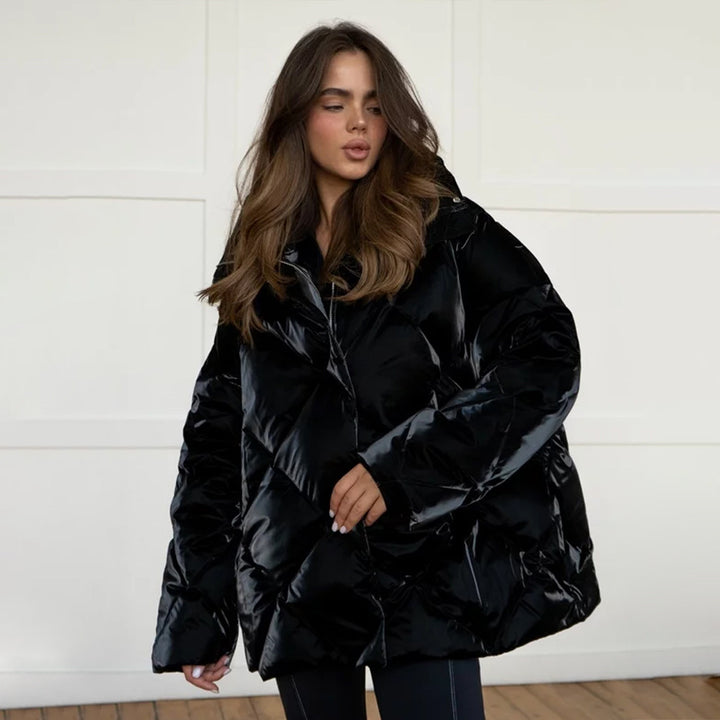 Damen gepolsterte Steppjacke mit hohem Kragen und praktischen Taschen Drune