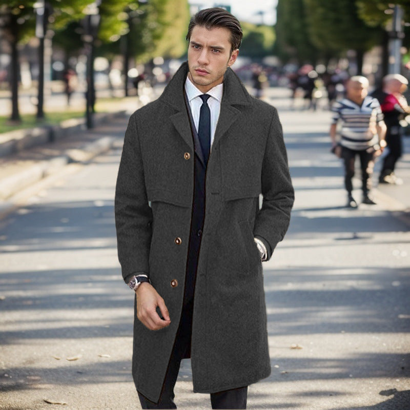 Herren urbaner Wollmantel mit asymmetrischem Schnitt Drune
