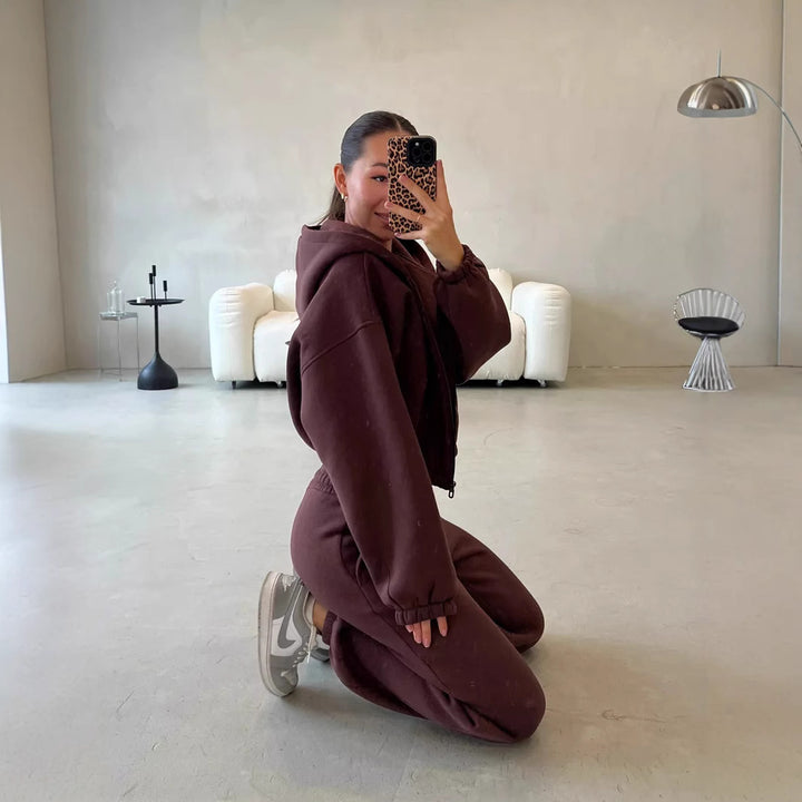 Damen lässiger und modischer Hoodie-Set mit weiten Ärmeln von Drune