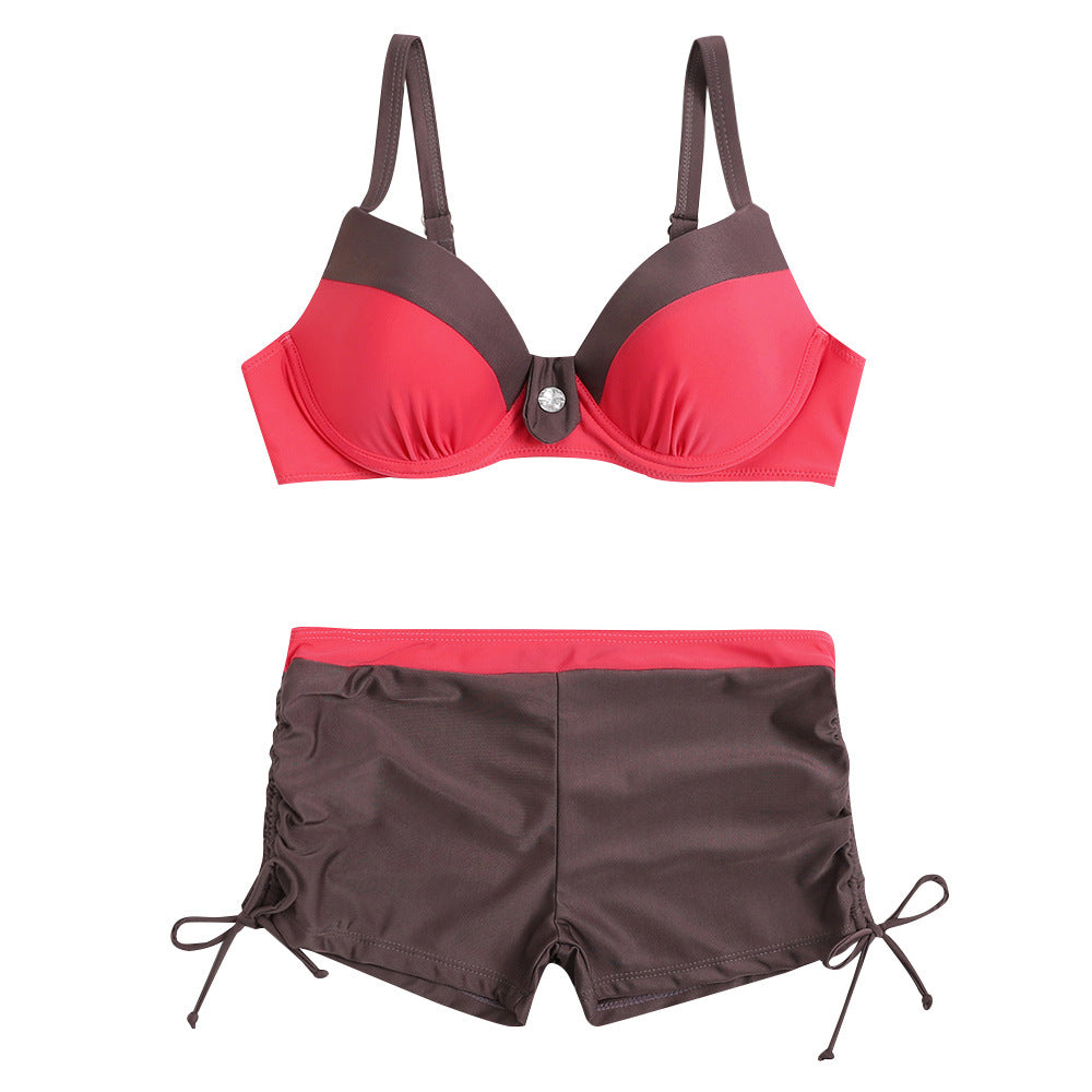 Damen Sportlicher Bikini mit elegantem Bustier und hochgeschnittenen Shorts Drune