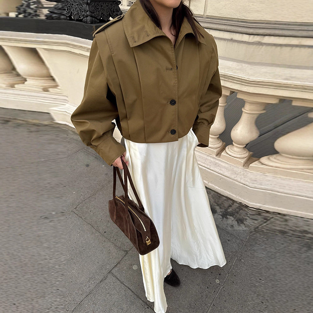 Damen Modische Blousonjacke mit voluminösen Ärmeln Drune