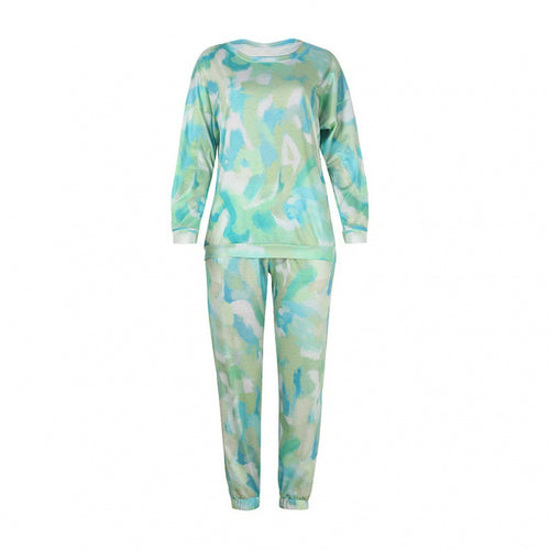 Damen Bequemes Sweat-Outfit mit modernen Batik-Details Drune