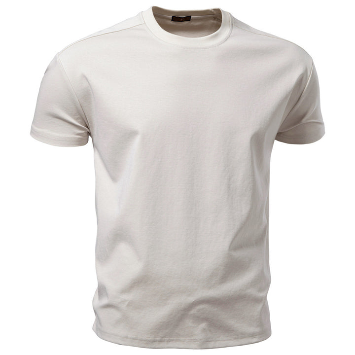 Herren nan klassisches Baumwolljersey Rundhalsshirt mit verstärktem Kragen Drune