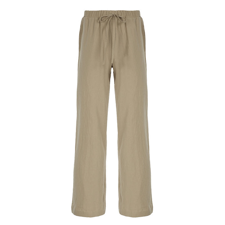 Damen weite Sommerhose mit verstellbarem Bund und praktischen Seitentaschen Drune