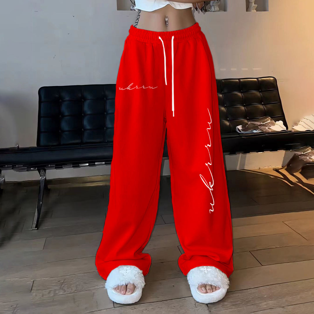 Damen gemütliche Freizeithose mit elastischem Bund und seitlichem Druck Drune