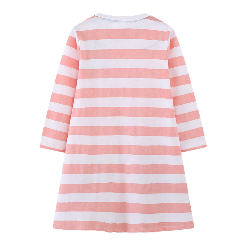 Mädchen Langarmkleid mit buntem Schmetterlingsdesign Drune