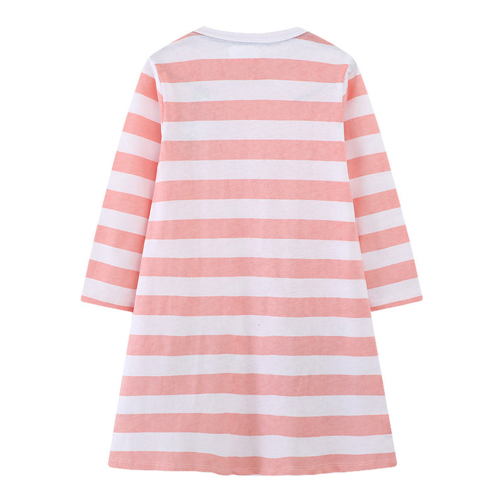 Mädchen Langarmkleid mit buntem Schmetterlingsdesign Drune