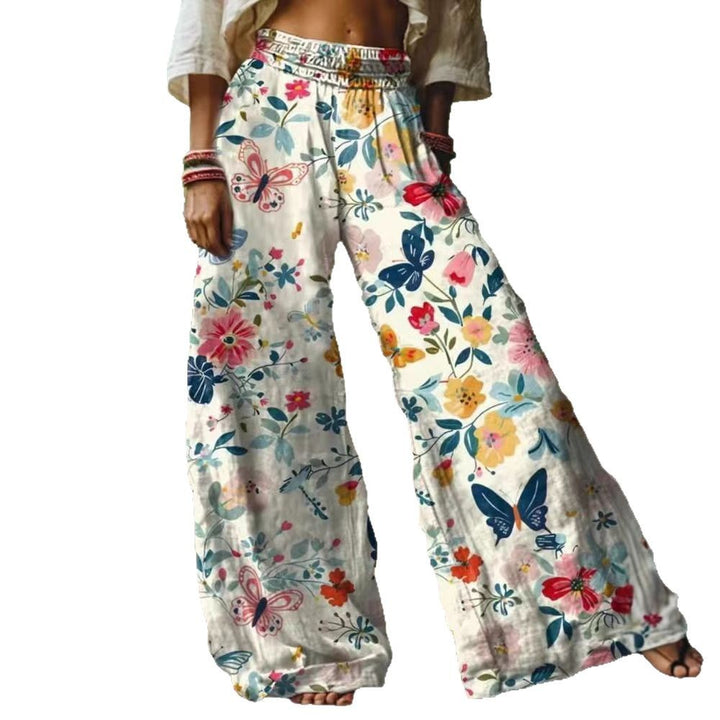 Damen Weite Palazzohosen mit floralem Druck Drune