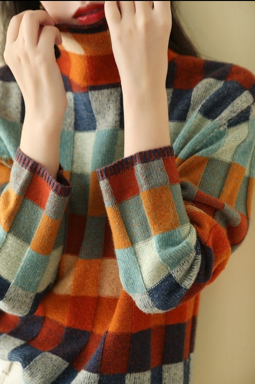 Drune - Eleganter Print Rollkragenpullover