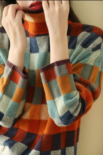 Drune - Eleganter Print Rollkragenpullover