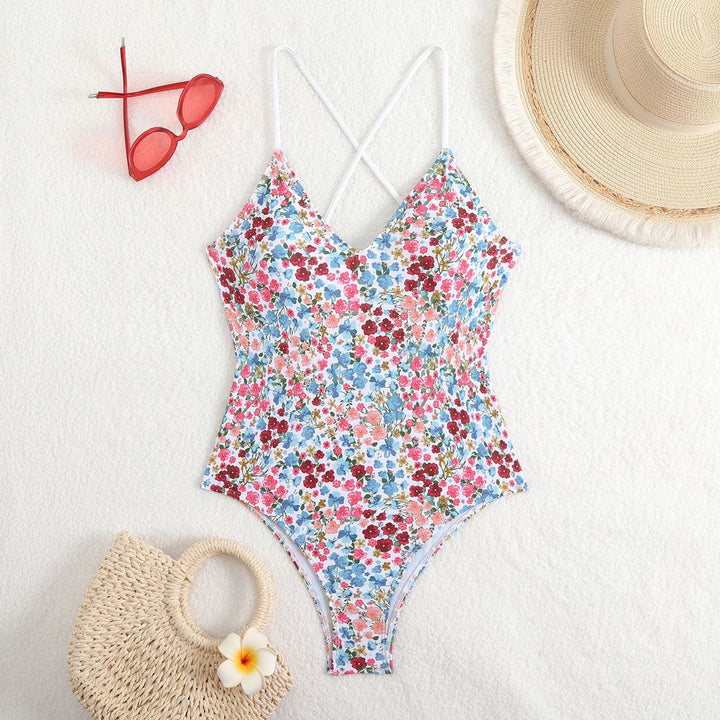 Damen Triangel-Bikini mit verspieltem Karomuster und schmalen Bindebändern Drune