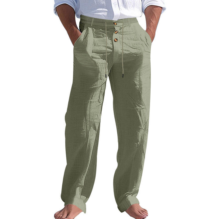 Herren lässige Hose mit hohem Bund und bequemen Taschen Heidi-Mode