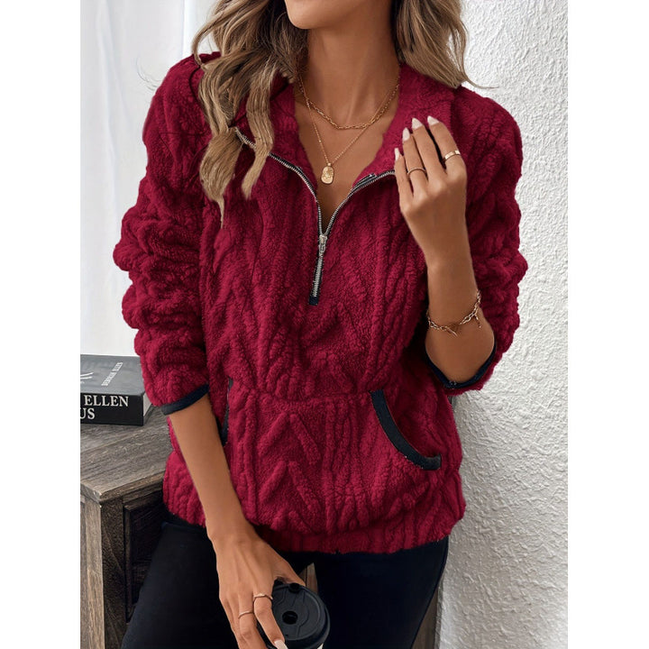 Damen Bequemer Hoodie mit hochschließendem Reißverschluss und praktischen Taschen Drune
