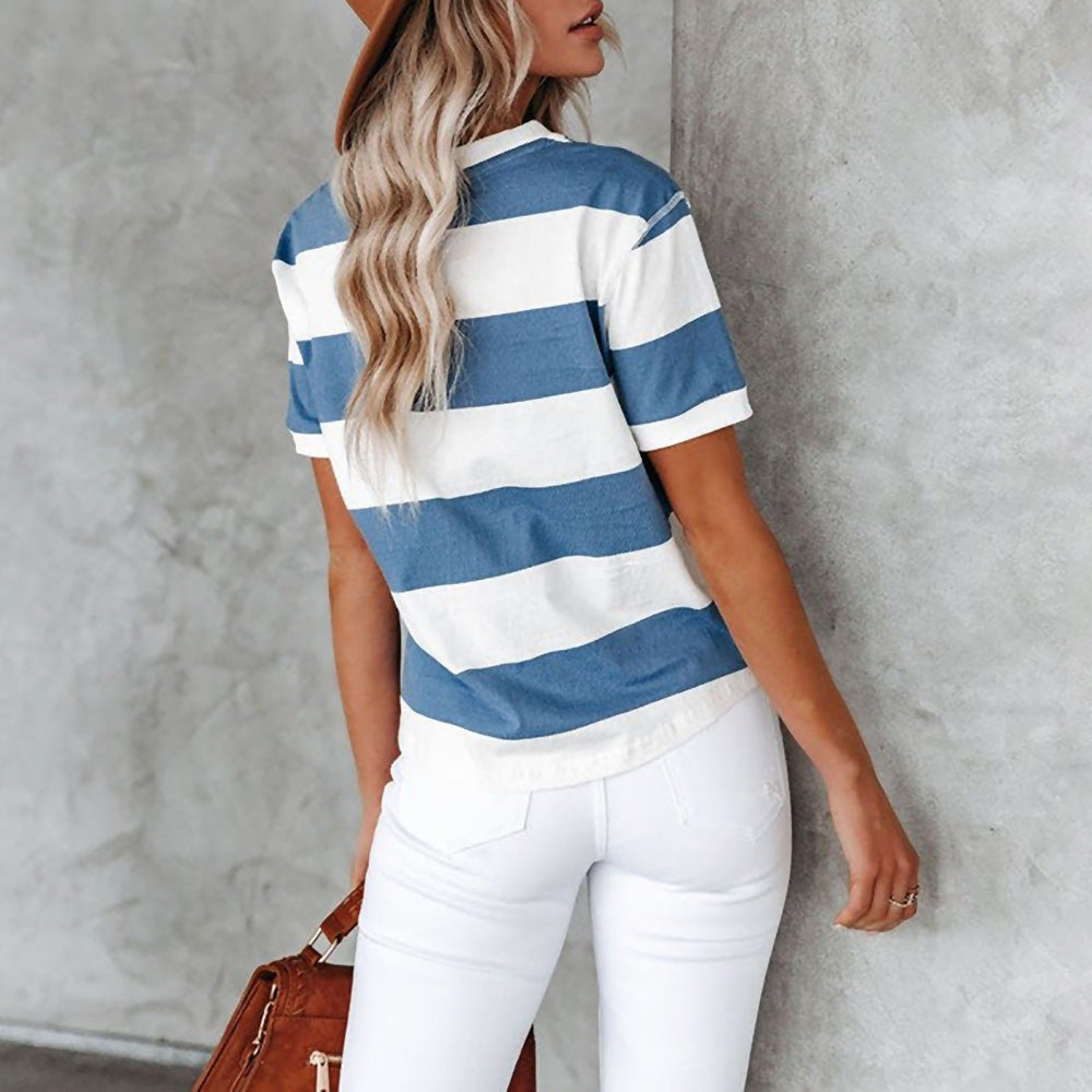 Damen stylisches gestreiftes T-Shirt Drune