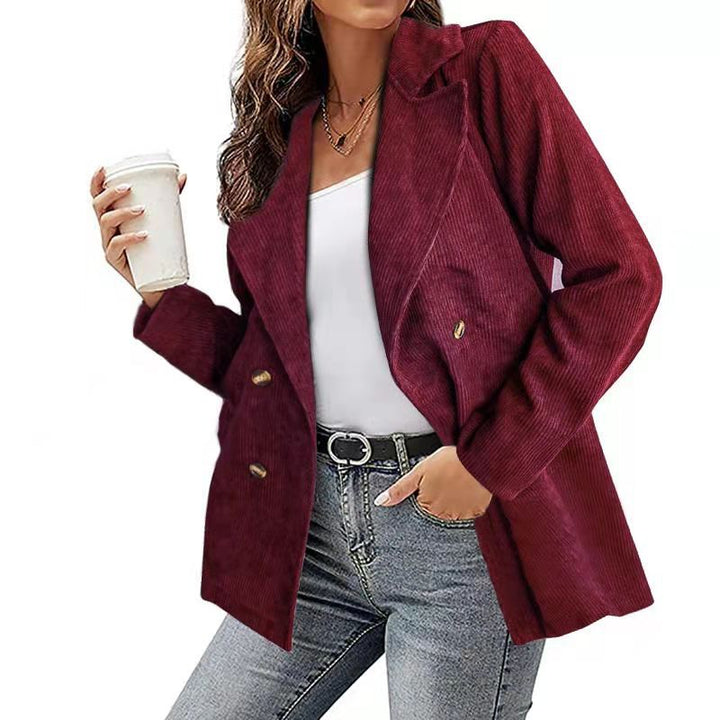 Damen Modernes Cordblazer mit lässigem Schnitt und praktischen Taschen Drune