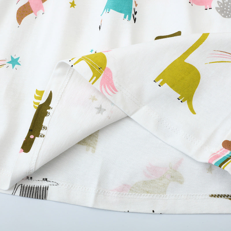 Mädchen Freizeitkleid mit verspielten Dinosaurier- und Einhorn-Motiven Drune