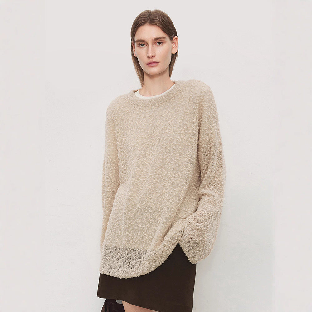 Damen Kuscheliger Strickpullover mit weichem Material und weitem Schnitt Drune