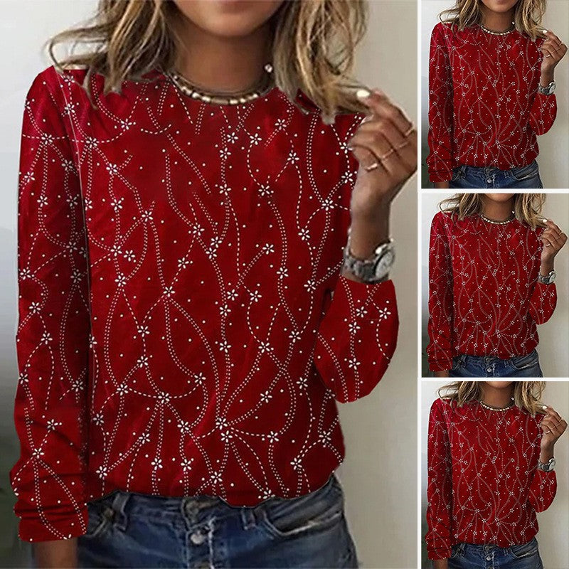 Damen elegantes Oberteil mit floralen Details und glitzernden Akzenten Drune