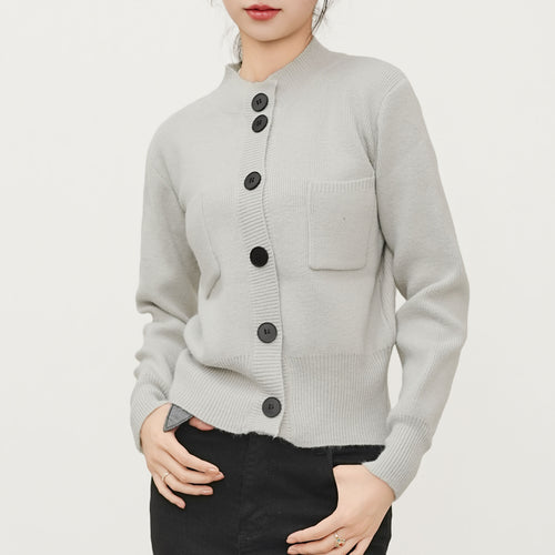 Damen Strickcardigan mit Knopfdetails und aufgesetzter Tasche Drune