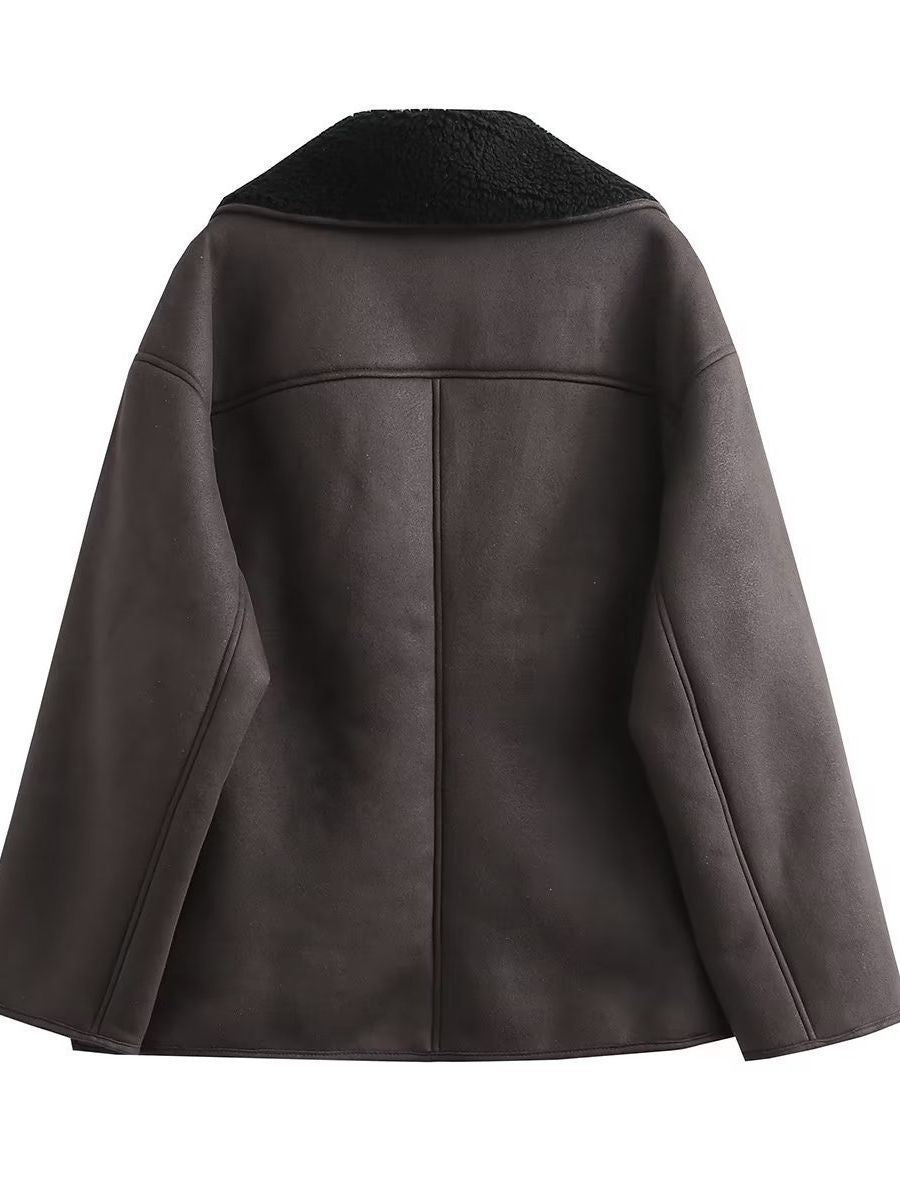 Damen Oversized-Baumwolljacke mit gefüttertem Kragen Drune