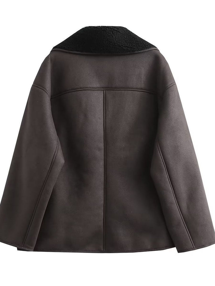 Damen Oversized-Baumwolljacke mit gefüttertem Kragen Drune