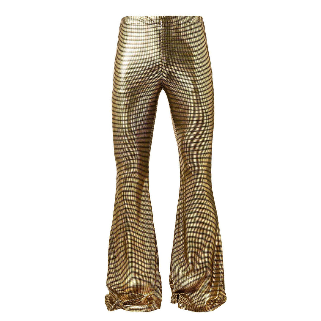 Herren glänzende Disco-Style Hose mit weitem Bein und auffälligem Muster Drune