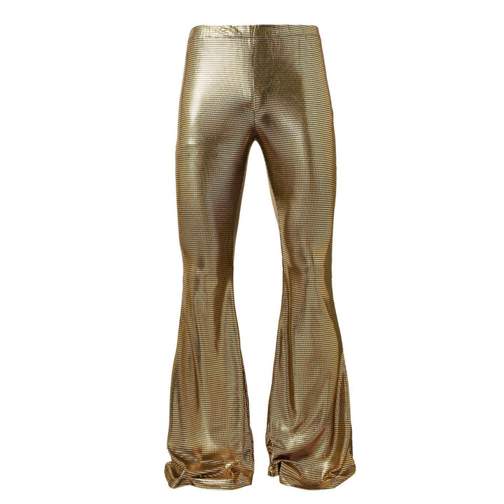 Herren glänzende Disco-Style Hose mit weitem Bein und auffälligem Muster Drune