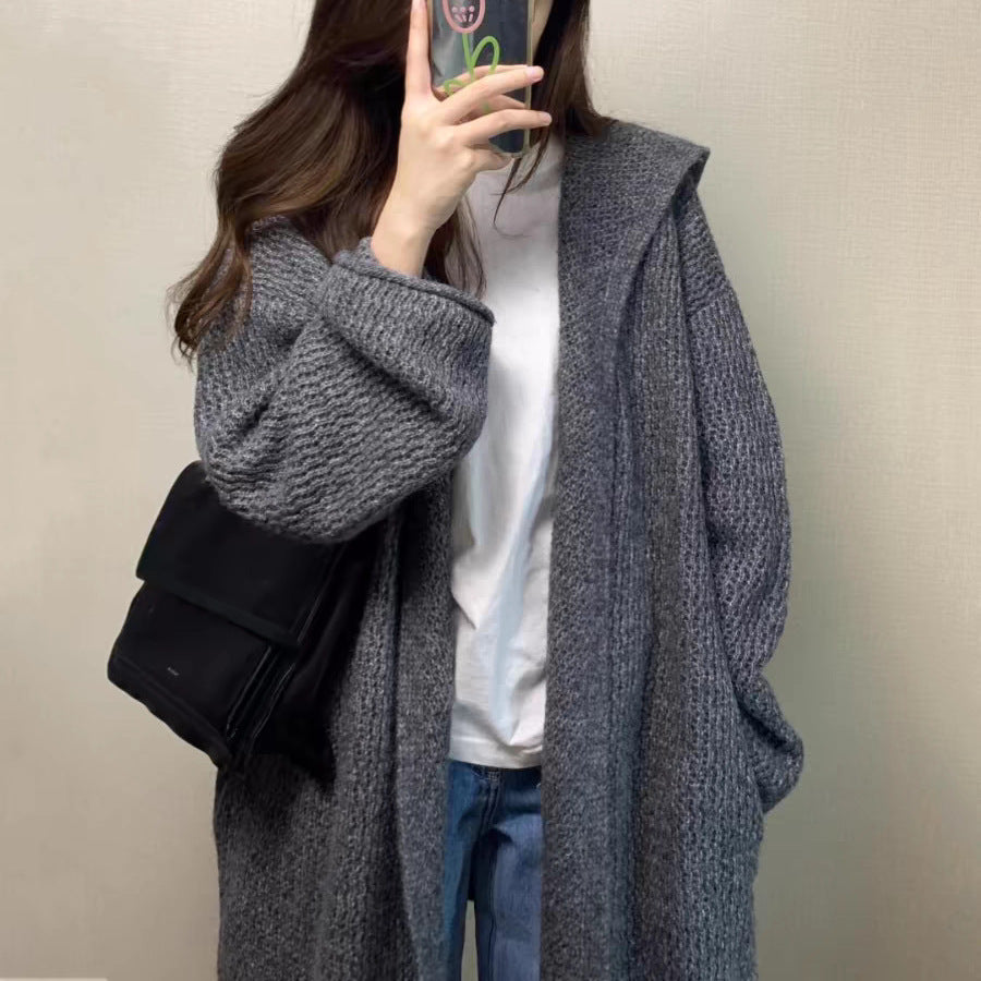 Damen Grobstrick Cardigan mit offenem Schnitt und lässigem Design Drune