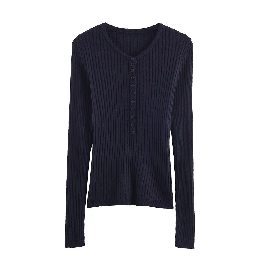 Damen Langarmshirt mit strukturiertem Rippenmuster Drune