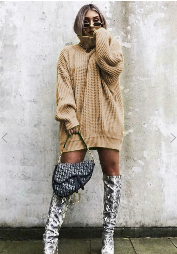 Damen Oversized Strickpullover im modernen Waffelmuster Drune