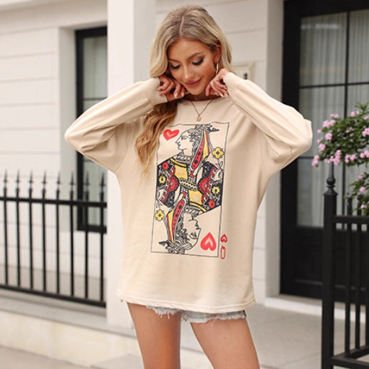 Damen Langarmshirt mit königlichem Motiv Drune