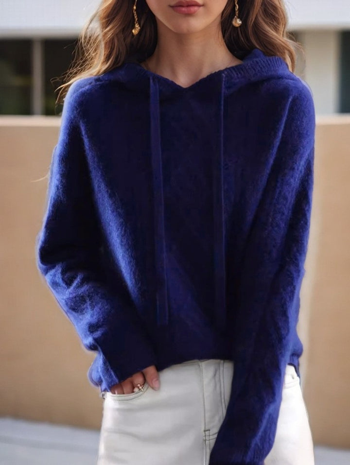 Damen nan kuscheliger Kapuzenpullover aus Kaschmirmischung mit Zopfmuster und Oversize-Schnitt Drune