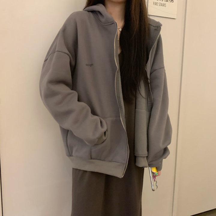 Damen Zipper Hoodie mit oversized Schnitt Drune