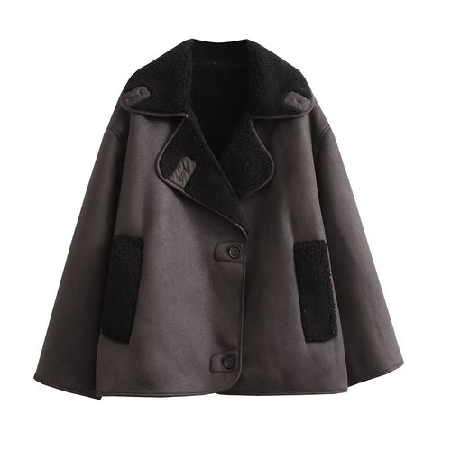 Damen modische Übergangsjacke mit weich gefüttertem Kragen und praktischen Taschen Drune