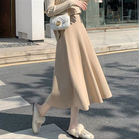 Damen Eleganter Midi-Rock mit legerem Schnitt und dekorativem Texturmuster Drune