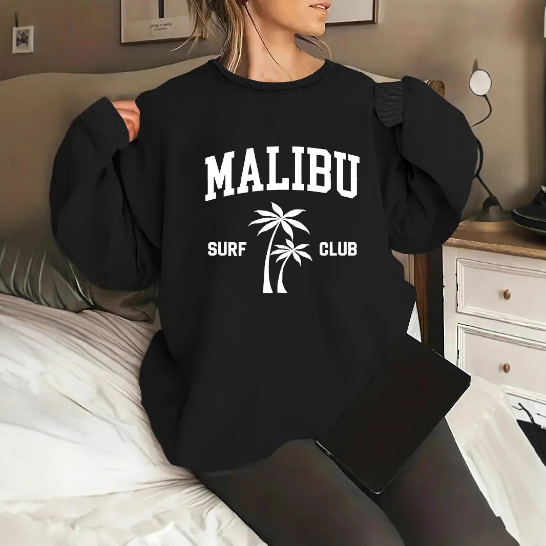 Damen Sweatshirt mit lässigem Surf-Club-Aufdruck Drune