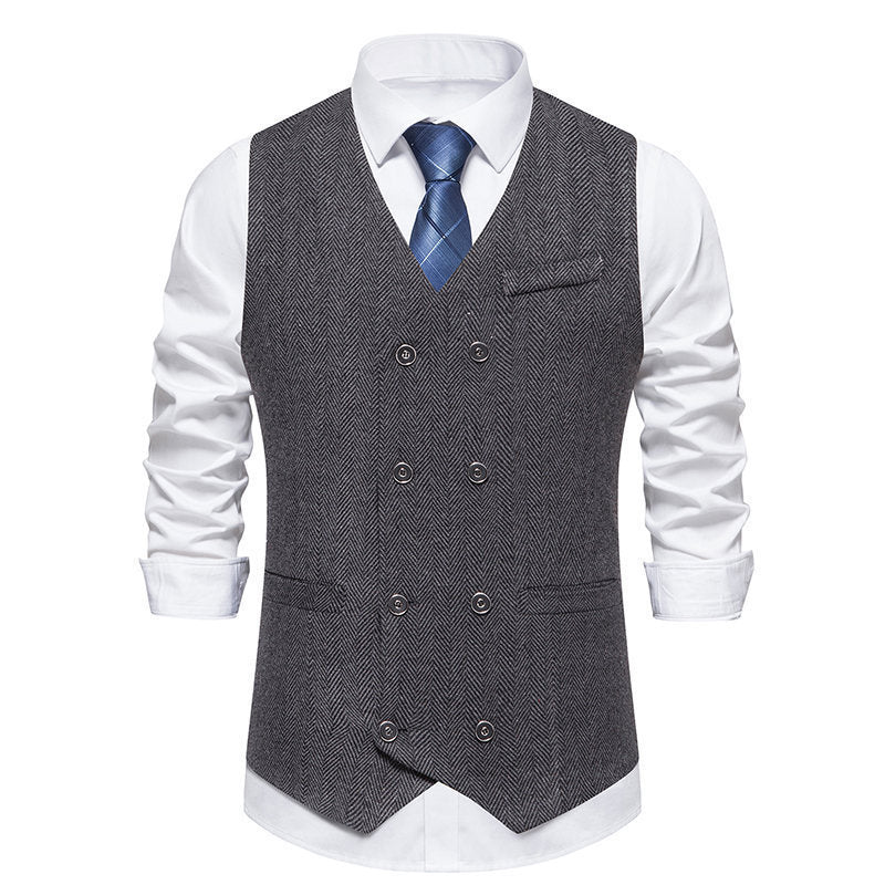 Herren elegante doppelreihige Weste Drune