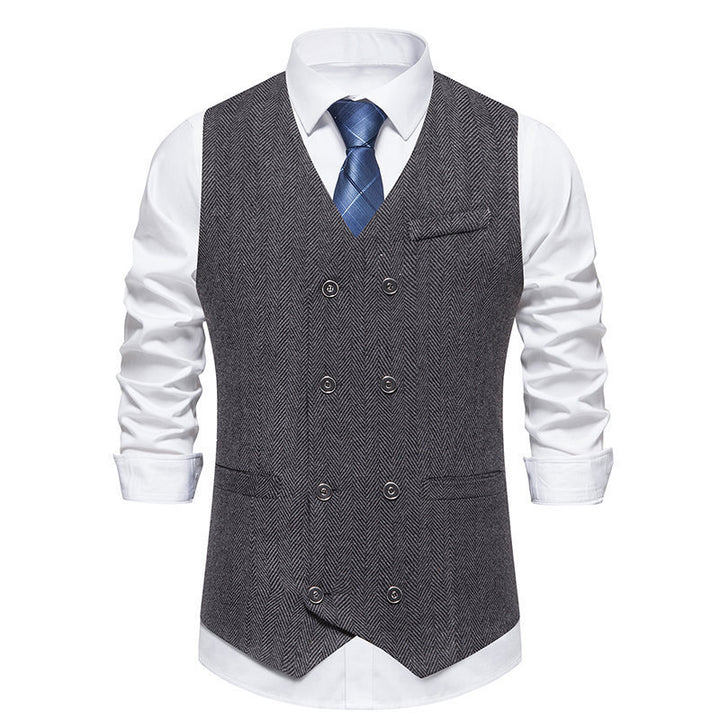 Herren elegante doppelreihige Weste Drune