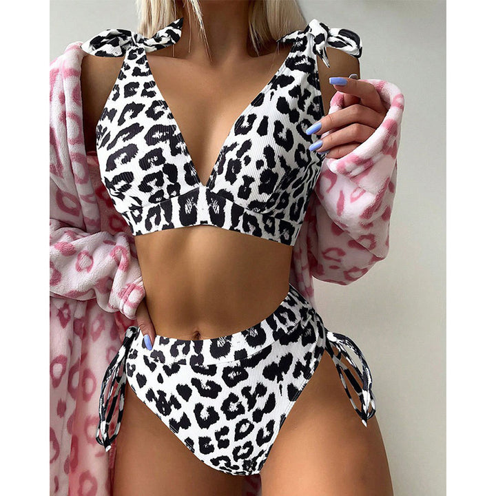 Damen Bikini-Set mit verstellbaren Trägern und hohem Bund Drune