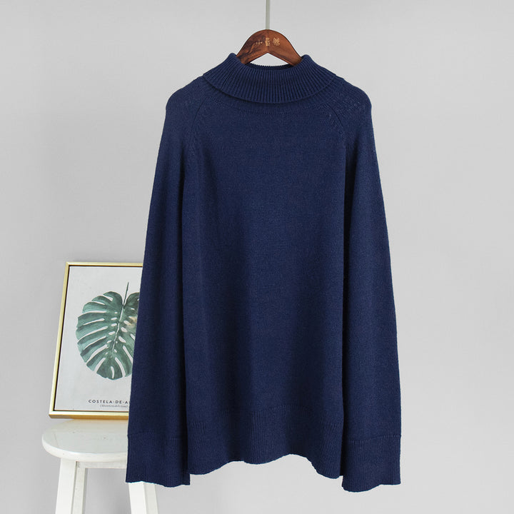 Damen Strickpullover mit hohem Kragen und lässigem Schnitt Drune